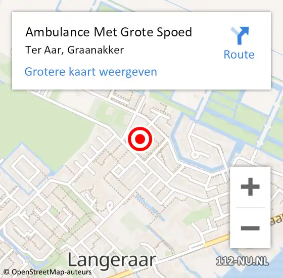 Locatie op kaart van de 112 melding: Ambulance Met Grote Spoed Naar Ter Aar, Graanakker op 3 februari 2023 02:35