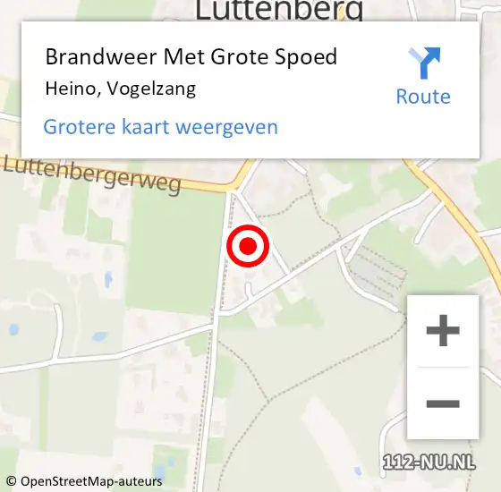 Locatie op kaart van de 112 melding: Brandweer Met Grote Spoed Naar Heino, Vogelzang op 3 februari 2023 03:58