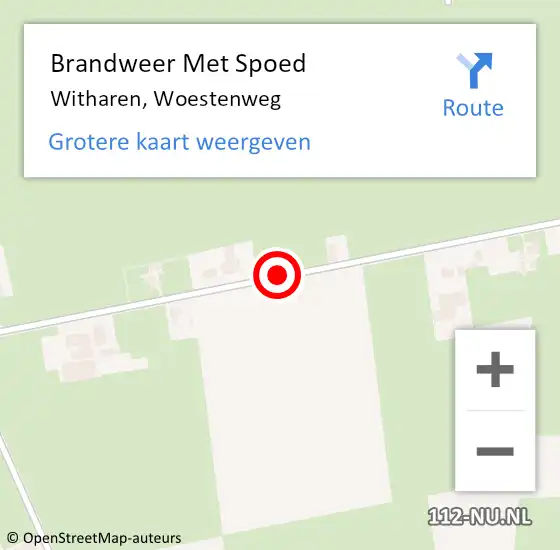 Locatie op kaart van de 112 melding: Brandweer Met Spoed Naar Witharen, Woestenweg op 3 februari 2023 07:11