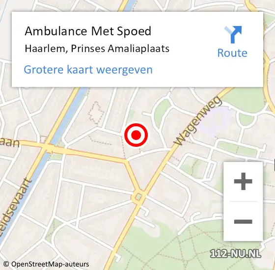 Locatie op kaart van de 112 melding: Ambulance Met Spoed Naar Haarlem, Prinses Amaliaplaats op 3 februari 2023 07:20