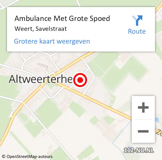 Locatie op kaart van de 112 melding: Ambulance Met Grote Spoed Naar Weert, Savelstraat op 3 februari 2023 07:37