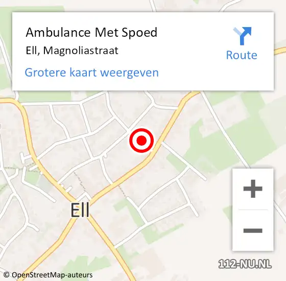 Locatie op kaart van de 112 melding: Ambulance Met Spoed Naar Ell, Magnoliastraat op 14 augustus 2014 10:40