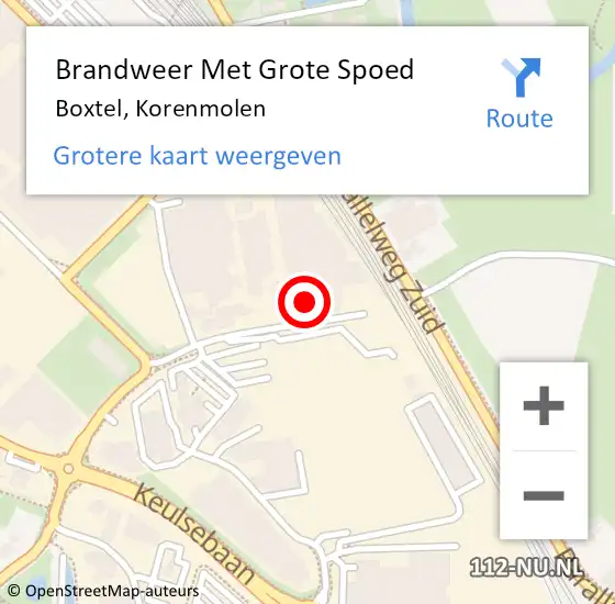 Locatie op kaart van de 112 melding: Brandweer Met Grote Spoed Naar Boxtel, Korenmolen op 3 februari 2023 08:39