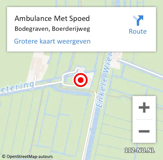 Locatie op kaart van de 112 melding: Ambulance Met Spoed Naar Bodegraven, Boerderijweg op 3 februari 2023 08:49