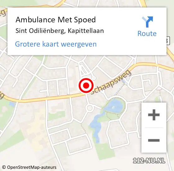 Locatie op kaart van de 112 melding: Ambulance Met Spoed Naar Sint Odiliënberg, Kapittellaan op 3 februari 2023 08:58