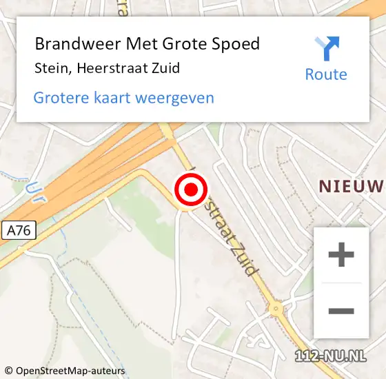 Locatie op kaart van de 112 melding: Brandweer Met Grote Spoed Naar Stein, Heerstraat Zuid op 3 februari 2023 09:15