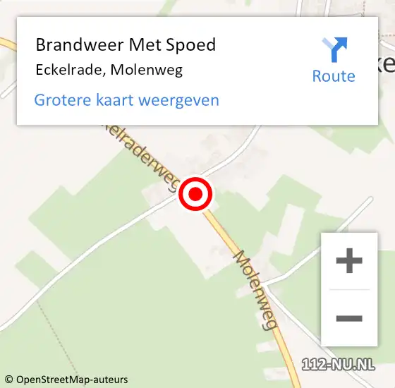 Locatie op kaart van de 112 melding: Brandweer Met Spoed Naar Eckelrade, Molenweg op 3 februari 2023 09:57