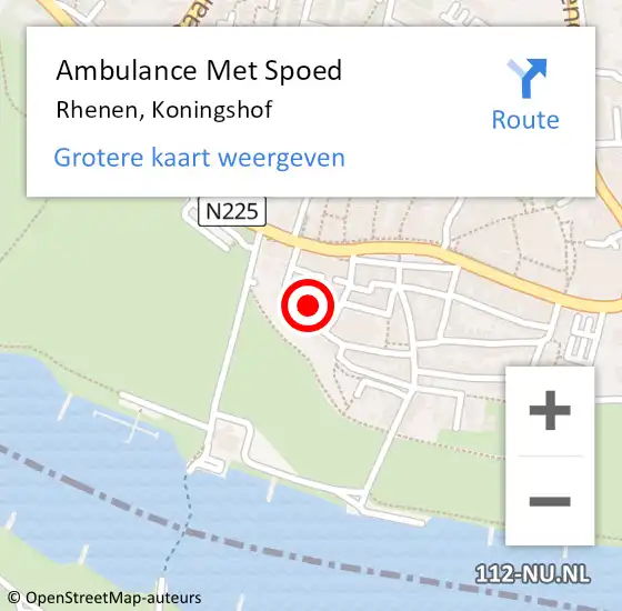 Locatie op kaart van de 112 melding: Ambulance Met Spoed Naar Rhenen, Koningshof op 3 februari 2023 11:00