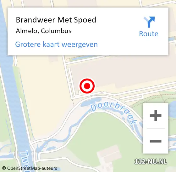 Locatie op kaart van de 112 melding: Brandweer Met Spoed Naar Almelo, Columbus op 3 februari 2023 11:28