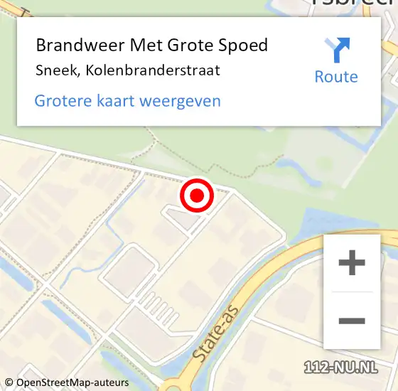 Locatie op kaart van de 112 melding: Brandweer Met Grote Spoed Naar Sneek, Kolenbranderstraat op 3 februari 2023 12:09