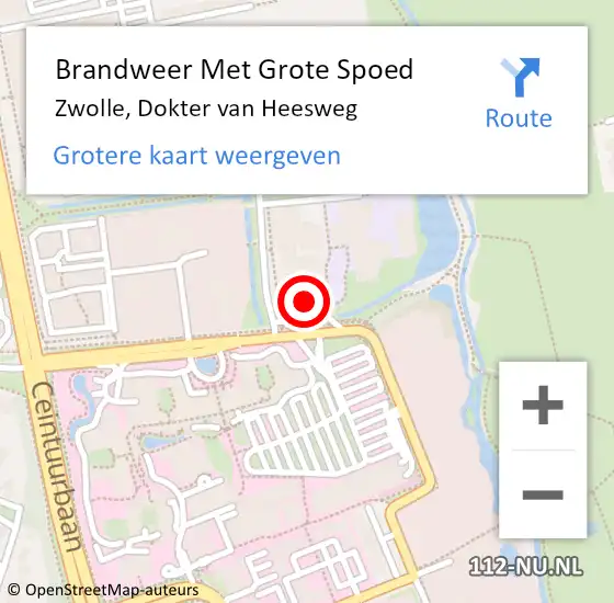 Locatie op kaart van de 112 melding: Brandweer Met Grote Spoed Naar Zwolle, Dokter van Heesweg op 3 februari 2023 12:18