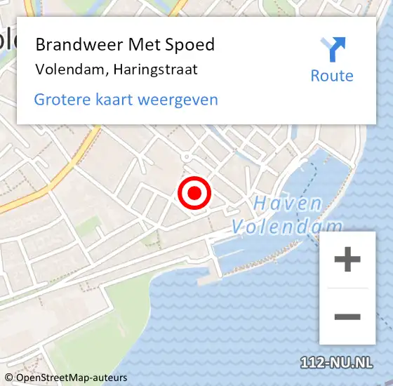 Locatie op kaart van de 112 melding: Brandweer Met Spoed Naar Volendam, Haringstraat op 3 februari 2023 12:27