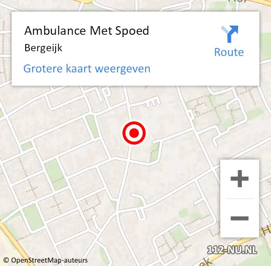 Locatie op kaart van de 112 melding: Ambulance Met Spoed Naar Bergeijk op 3 februari 2023 12:39