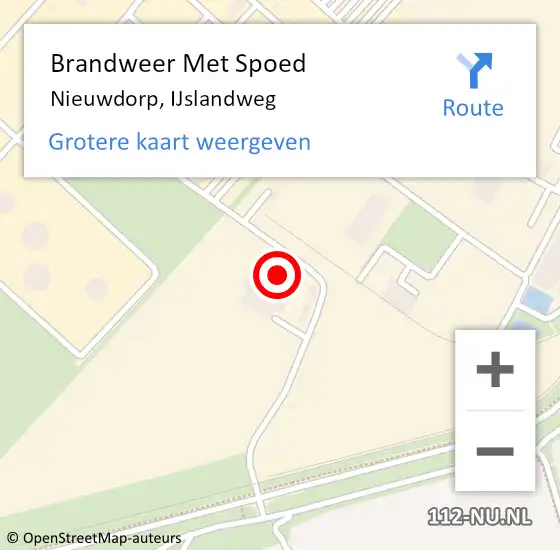 Locatie op kaart van de 112 melding: Brandweer Met Spoed Naar Nieuwdorp, IJslandweg op 3 februari 2023 12:41