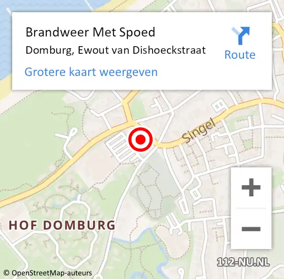 Locatie op kaart van de 112 melding: Brandweer Met Spoed Naar Domburg, Ewout van Dishoeckstraat op 3 februari 2023 13:05