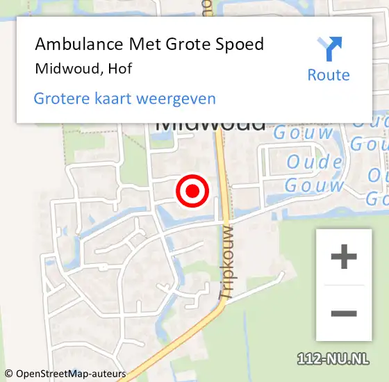 Locatie op kaart van de 112 melding: Ambulance Met Grote Spoed Naar Midwoud, Hof op 3 februari 2023 13:28