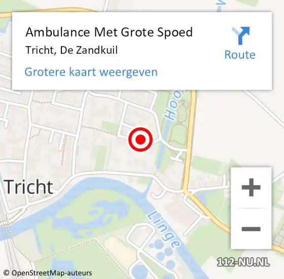 Locatie op kaart van de 112 melding: Ambulance Met Grote Spoed Naar Tricht, De Zandkuil op 3 februari 2023 14:02