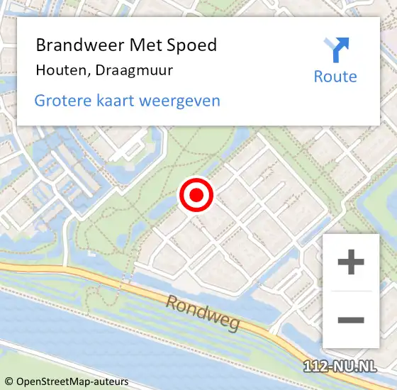 Locatie op kaart van de 112 melding: Brandweer Met Spoed Naar Houten, Draagmuur op 3 februari 2023 14:05