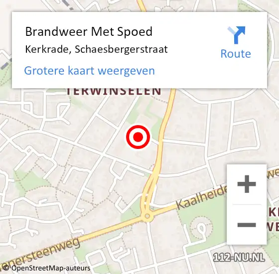 Locatie op kaart van de 112 melding: Brandweer Met Spoed Naar Kerkrade, Schaesbergerstraat op 3 februari 2023 14:49