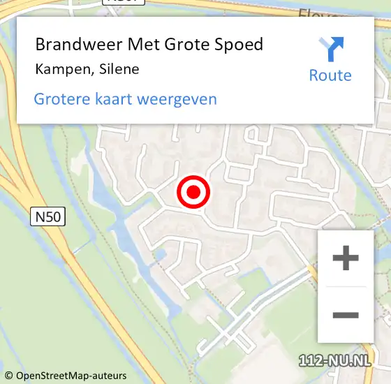 Locatie op kaart van de 112 melding: Brandweer Met Grote Spoed Naar Kampen, Silene op 3 februari 2023 15:27