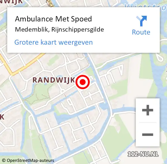 Locatie op kaart van de 112 melding: Ambulance Met Spoed Naar Medemblik, Rijnschippersgilde op 3 februari 2023 16:07