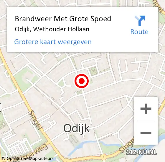 Locatie op kaart van de 112 melding: Brandweer Met Grote Spoed Naar Odijk, Wethouder Hollaan op 3 februari 2023 16:18