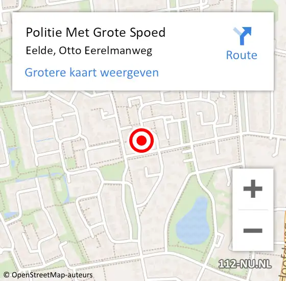 Locatie op kaart van de 112 melding: Politie Met Grote Spoed Naar Eelde, Otto Eerelmanweg op 3 februari 2023 16:43