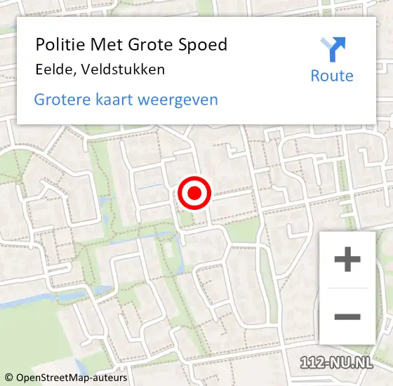 Locatie op kaart van de 112 melding: Politie Met Grote Spoed Naar Eelde, Veldstukken op 3 februari 2023 16:44