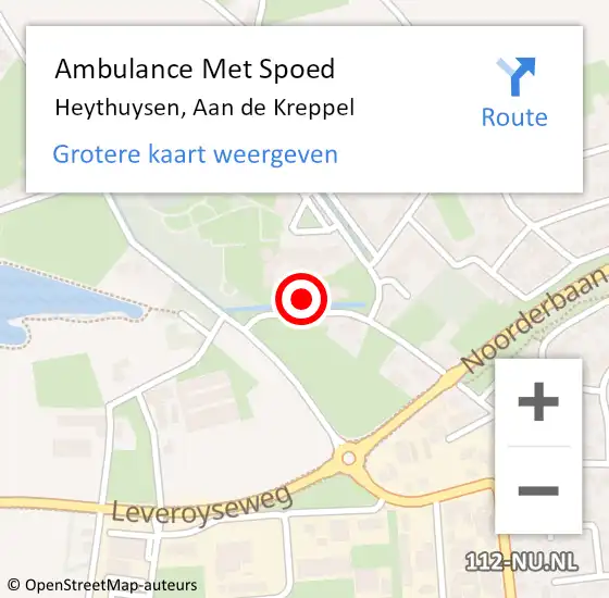 Locatie op kaart van de 112 melding: Ambulance Met Spoed Naar Heythuysen, Aan de Kreppel op 3 februari 2023 16:58