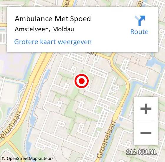 Locatie op kaart van de 112 melding: Ambulance Met Spoed Naar Amstelveen, Moldau op 3 februari 2023 18:34