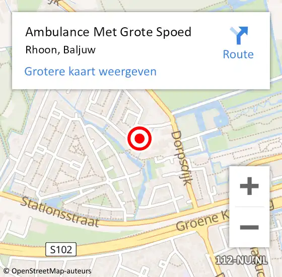 Locatie op kaart van de 112 melding: Ambulance Met Grote Spoed Naar Rhoon, Baljuw op 3 februari 2023 18:53