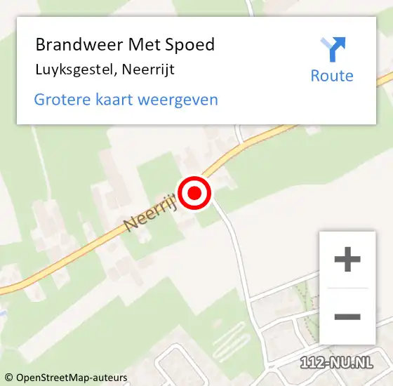 Locatie op kaart van de 112 melding: Brandweer Met Spoed Naar Luyksgestel, Neerrijt op 3 februari 2023 19:39