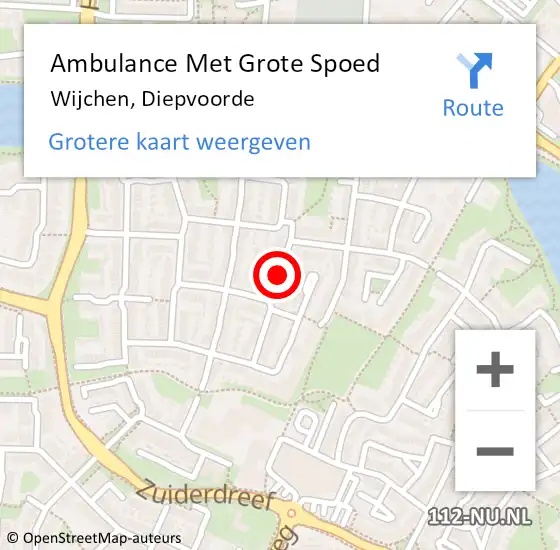 Locatie op kaart van de 112 melding: Ambulance Met Grote Spoed Naar Wijchen, Diepvoorde op 3 februari 2023 19:54