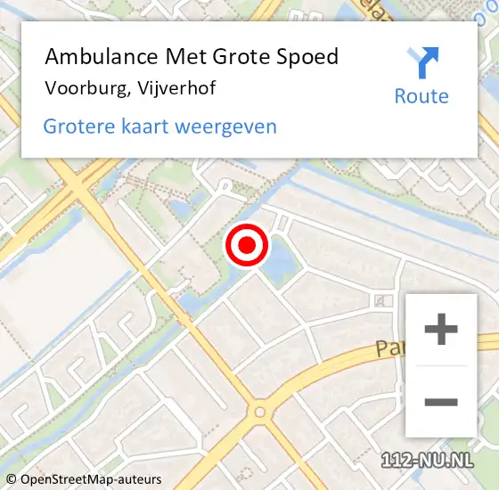 Locatie op kaart van de 112 melding: Ambulance Met Grote Spoed Naar Voorburg, Vijverhof op 3 februari 2023 20:53