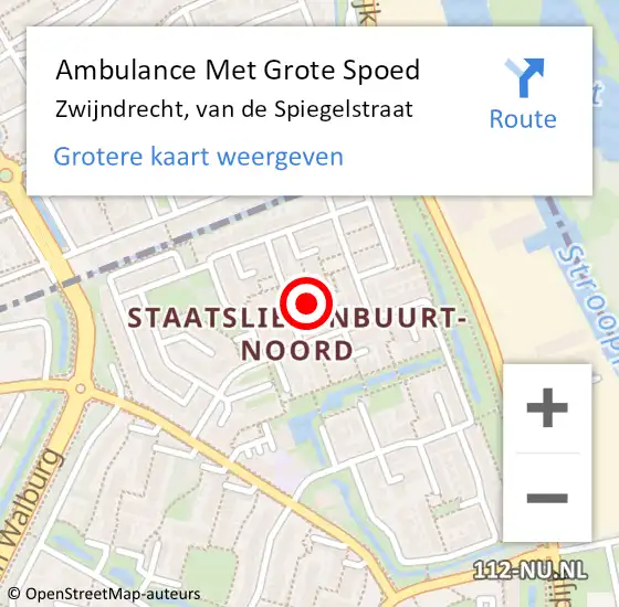 Locatie op kaart van de 112 melding: Ambulance Met Grote Spoed Naar Zwijndrecht, van de Spiegelstraat op 3 februari 2023 20:58