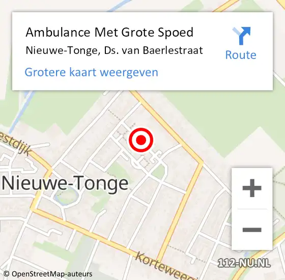 Locatie op kaart van de 112 melding: Ambulance Met Grote Spoed Naar Nieuwe-Tonge, Ds. van Baerlestraat op 3 februari 2023 21:53