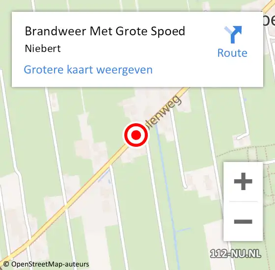 Locatie op kaart van de 112 melding: Brandweer Met Grote Spoed Naar Niebert op 3 februari 2023 23:10