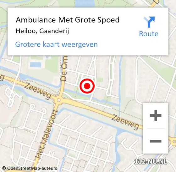 Locatie op kaart van de 112 melding: Ambulance Met Grote Spoed Naar Heiloo, Gaanderij op 4 februari 2023 00:18