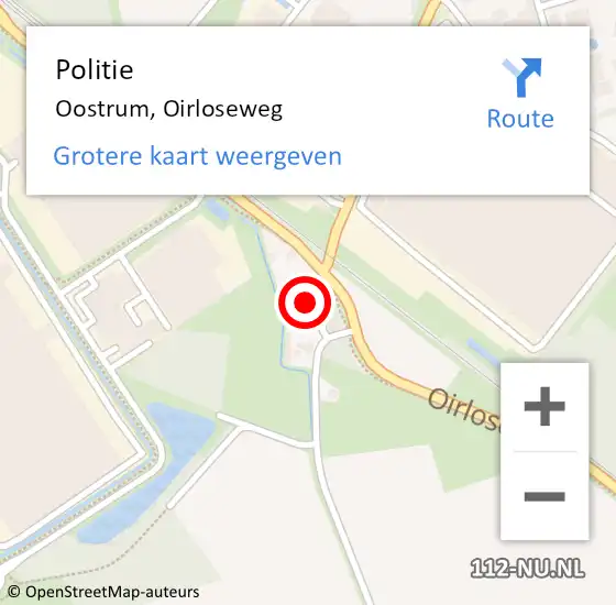 Locatie op kaart van de 112 melding: Politie Oostrum, Oirloseweg op 4 februari 2023 00:57