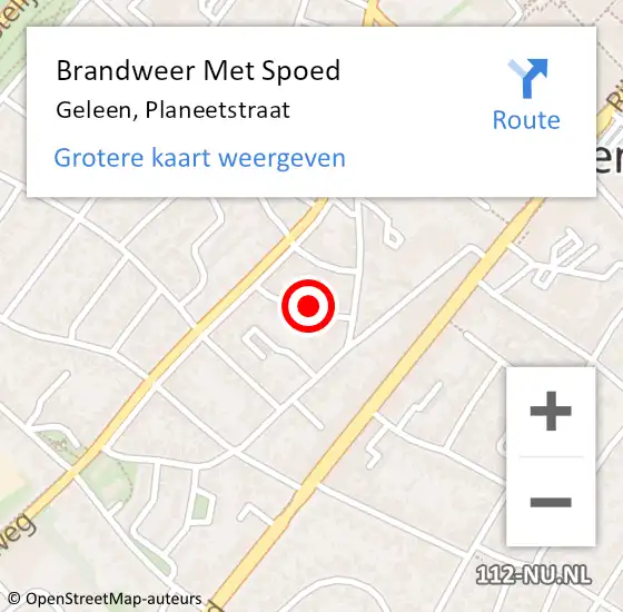 Locatie op kaart van de 112 melding: Brandweer Met Spoed Naar Geleen, Planeetstraat op 4 februari 2023 01:16