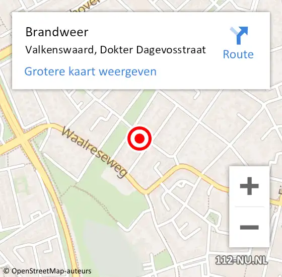 Locatie op kaart van de 112 melding: Brandweer Valkenswaard, Dokter Dagevosstraat op 4 februari 2023 02:26