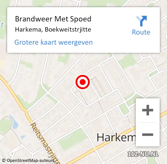 Locatie op kaart van de 112 melding: Brandweer Met Spoed Naar Harkema, Boekweitstrjitte op 4 februari 2023 03:19