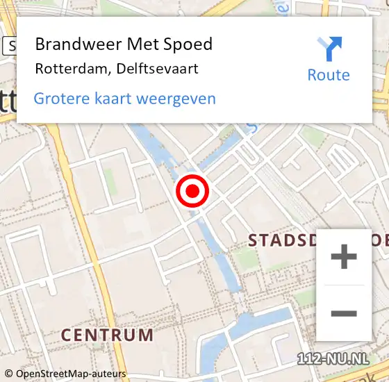 Locatie op kaart van de 112 melding: Brandweer Met Spoed Naar Rotterdam, Delftsevaart op 4 februari 2023 04:34