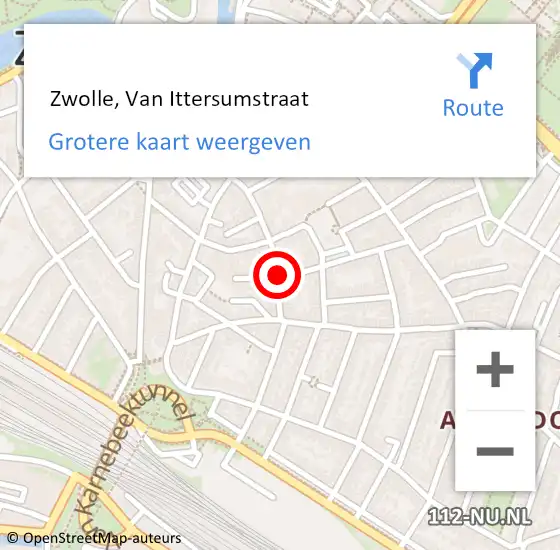 Locatie op kaart van de 112 melding:  Zwolle, Van Ittersumstraat op 4 februari 2023 06:14