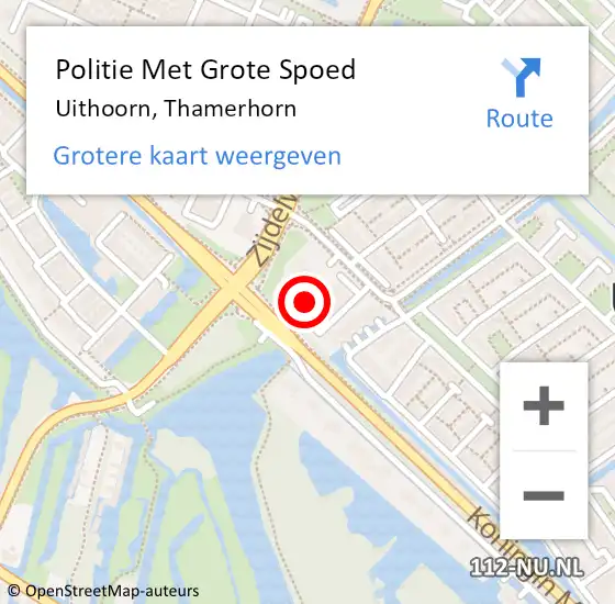Locatie op kaart van de 112 melding: Politie Met Grote Spoed Naar Uithoorn, Thamerhorn op 4 februari 2023 07:49
