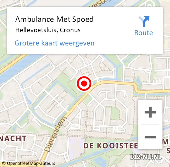 Locatie op kaart van de 112 melding: Ambulance Met Spoed Naar Hellevoetsluis, Cronus op 4 februari 2023 08:31