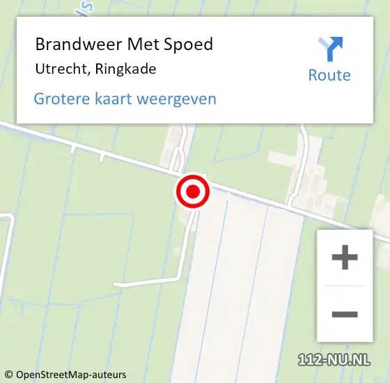 Locatie op kaart van de 112 melding: Brandweer Met Spoed Naar Utrecht, Ringkade op 4 februari 2023 09:36