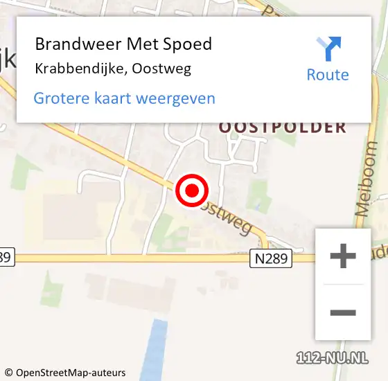 Locatie op kaart van de 112 melding: Brandweer Met Spoed Naar Krabbendijke, Oostweg op 4 februari 2023 09:43