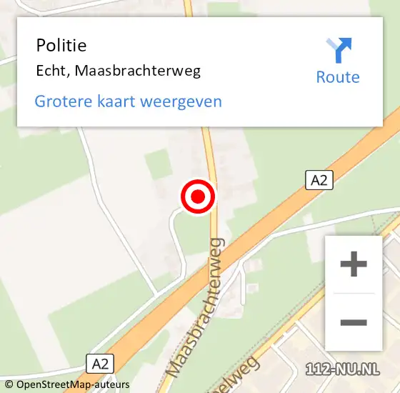 Locatie op kaart van de 112 melding: Politie Echt, Maasbrachterweg op 4 februari 2023 10:03