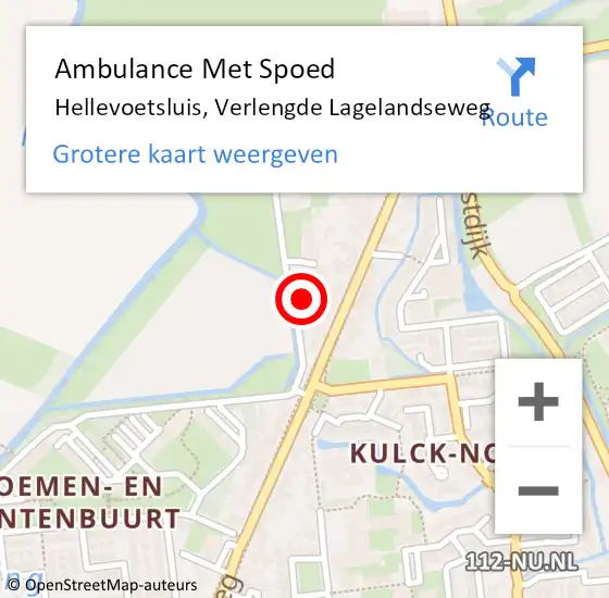 Locatie op kaart van de 112 melding: Ambulance Met Spoed Naar Hellevoetsluis, Verlengde Lagelandseweg op 4 februari 2023 10:41